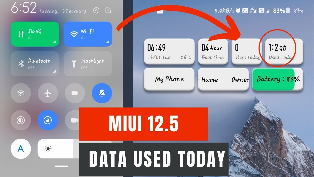 How to show data usage in MIUI 12 | Miui12 daily data used show | redmi poco xiaomi mi device only