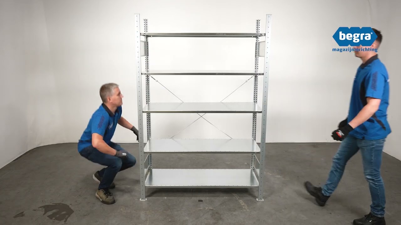 Hoe bouw ik een Begra Heavy Duty legbordstelling?