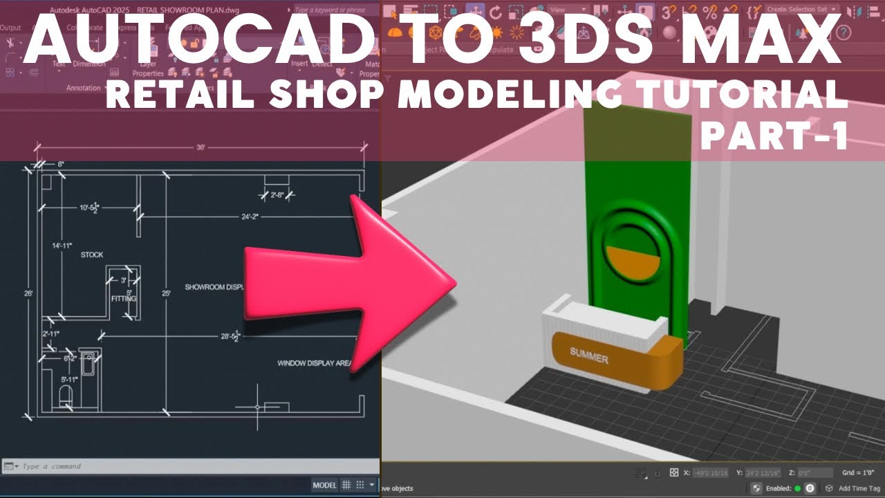 Step-by-Step CAD to 3ds Max Retail Shop Modeling | Part 1: Walls Made Easy 🏬✨