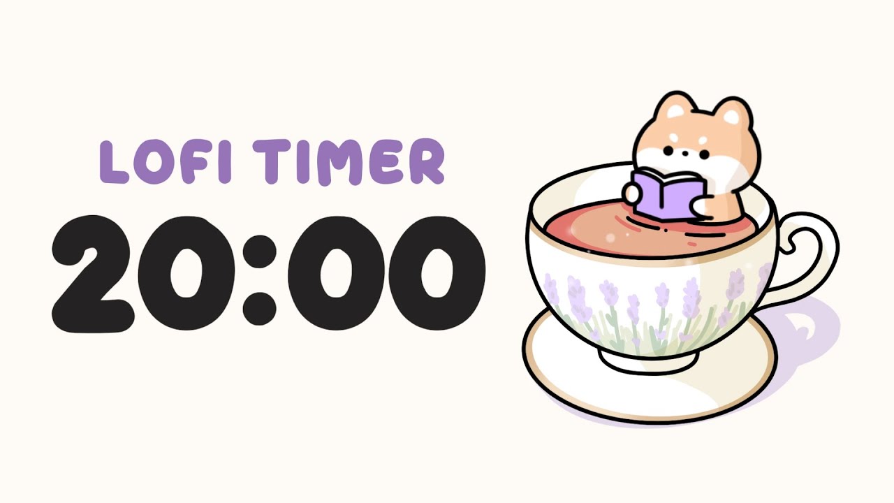 20 Minute Timer 🐶☕ Cozy Tea time | Study with Shiba