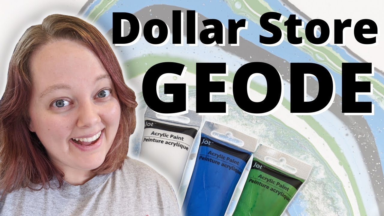 DOLLAR STORE GEODE - Dollar Store Paint Pour - Geode Acrylic Paint Pour