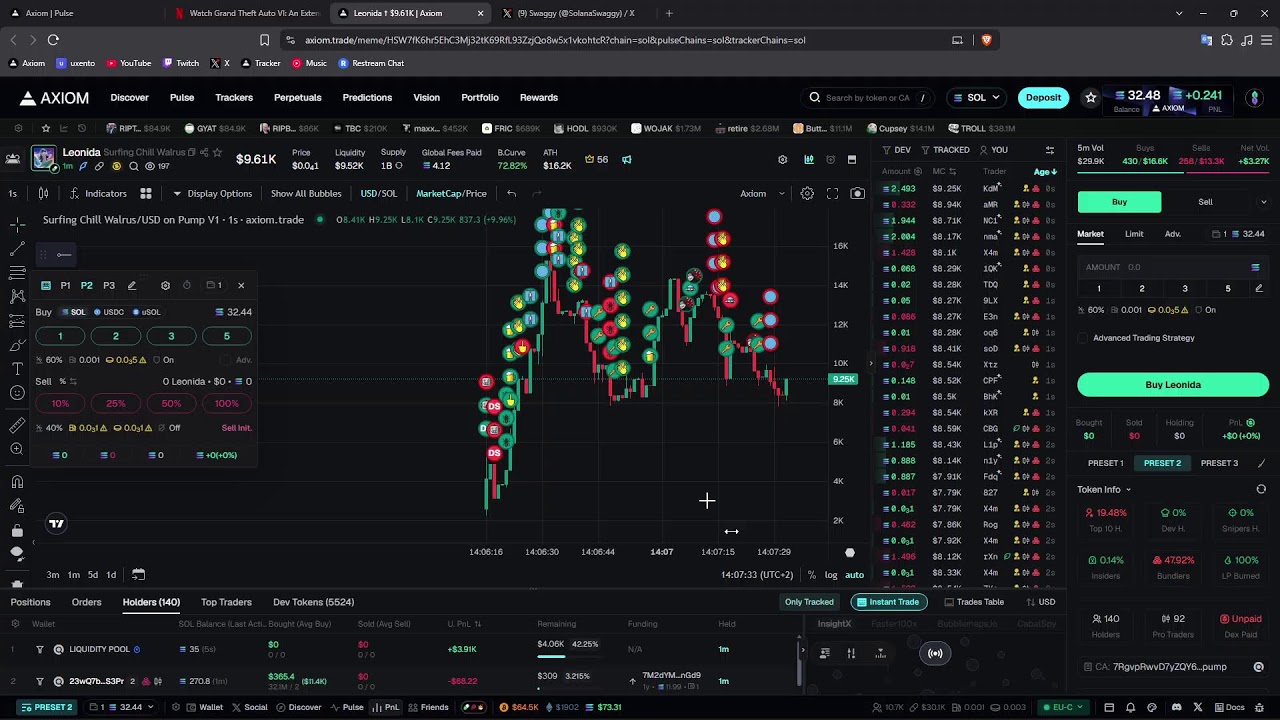 $250k+ PNL ~ Live Trading Memecoins on Axiom !axiom !discord