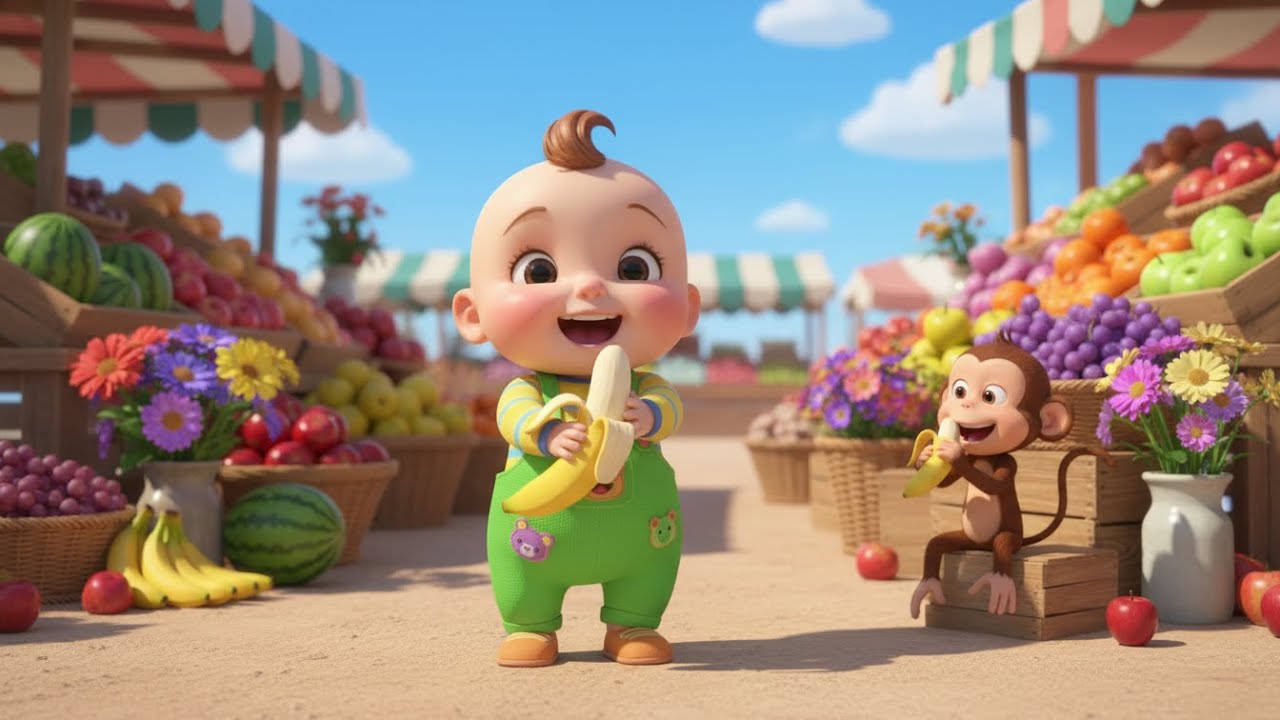 Canción del Mercado de Frutas 🍎 | Canciones infantiles educativas | Rima divertida para niños