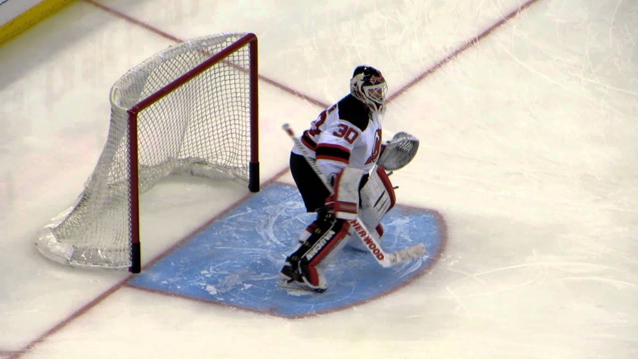 Brodeur and Schneider during pre-game warm-up at the Devils @ Senators hockey game Part 1