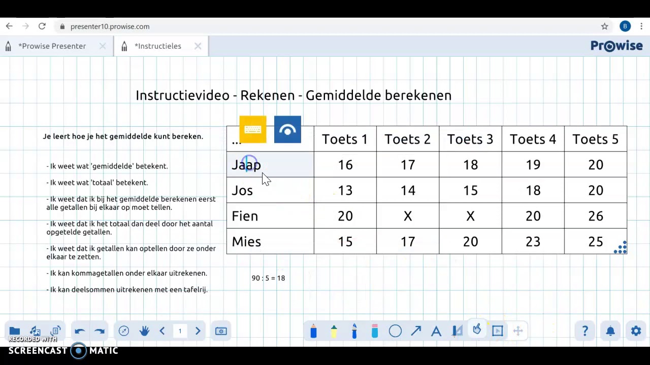 Instructievideo - Rekenen - Gemiddelden uitrekenen