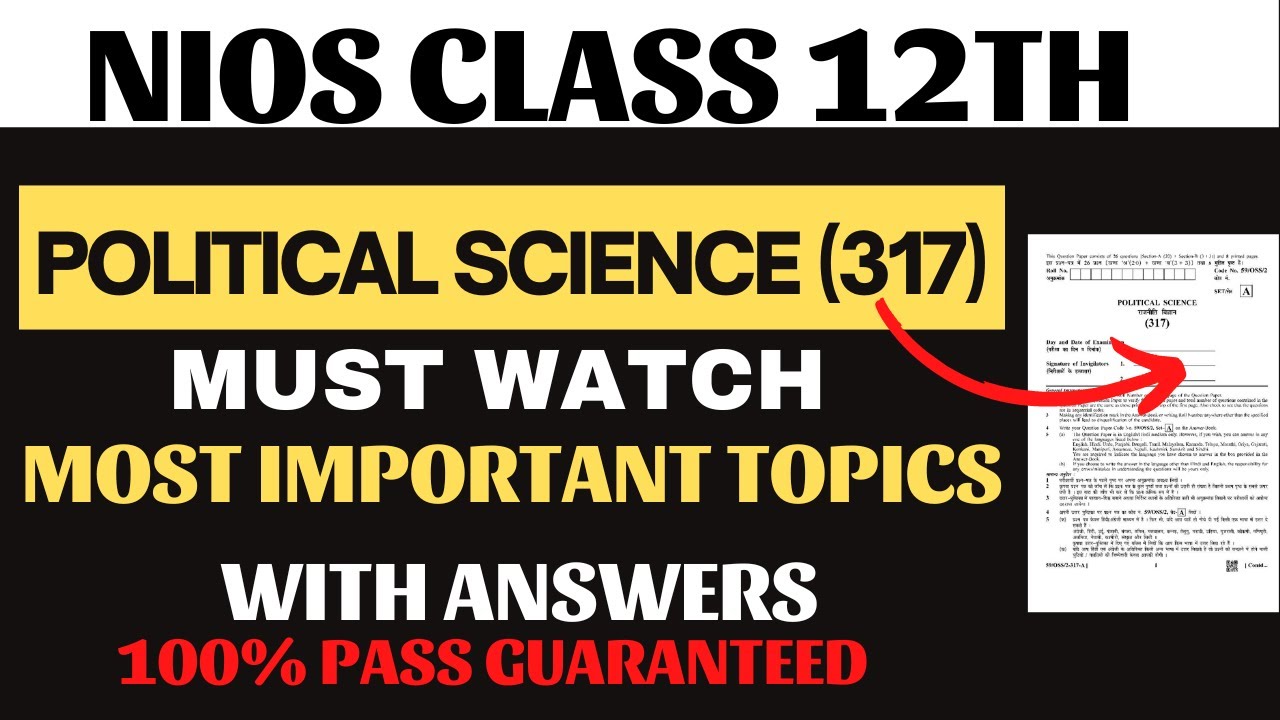 nios political science 12 important questions | nios 12th political science important chapters |