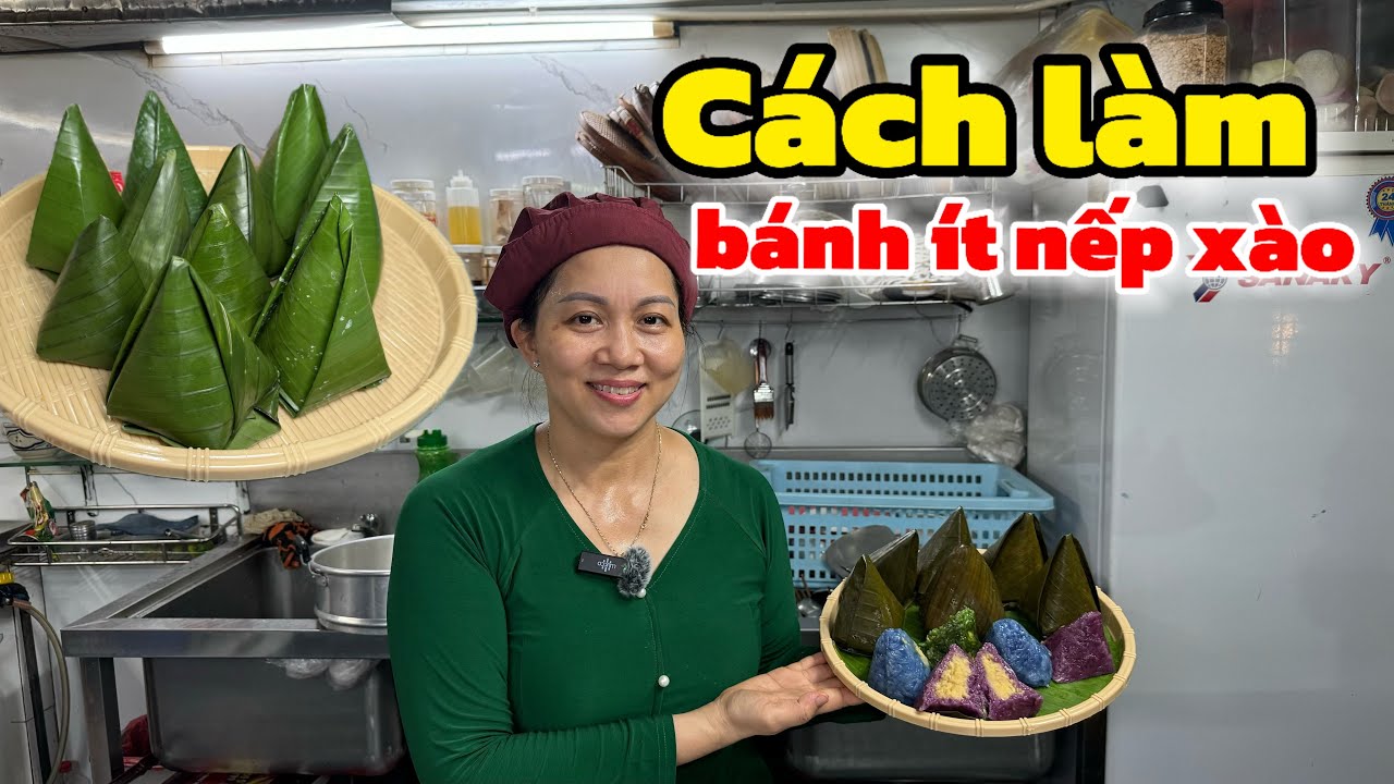 Cách làm bánh ít xếp xào ăn nhẹ (How to make stir-fried rice cakes for snack)