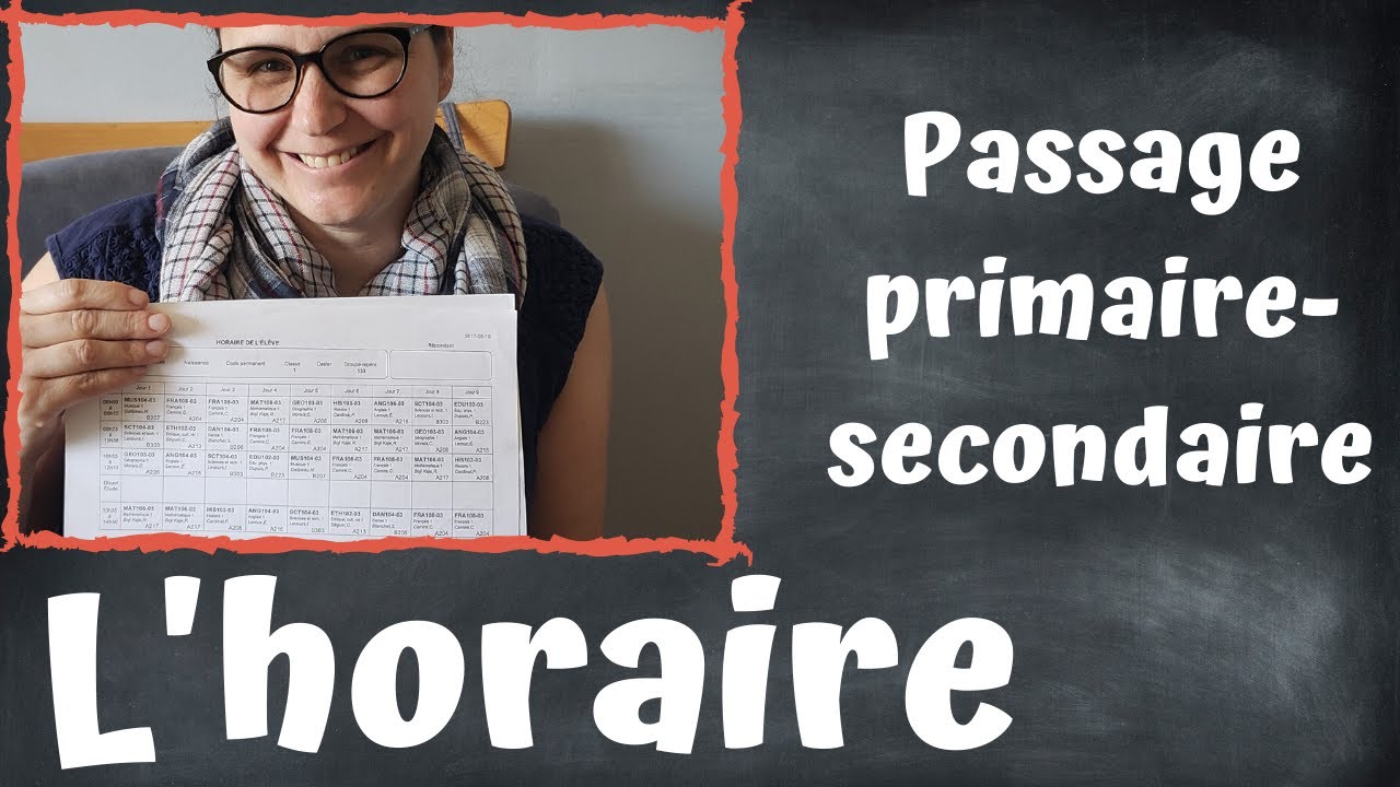 Comment comprendre un horaire du secondaire