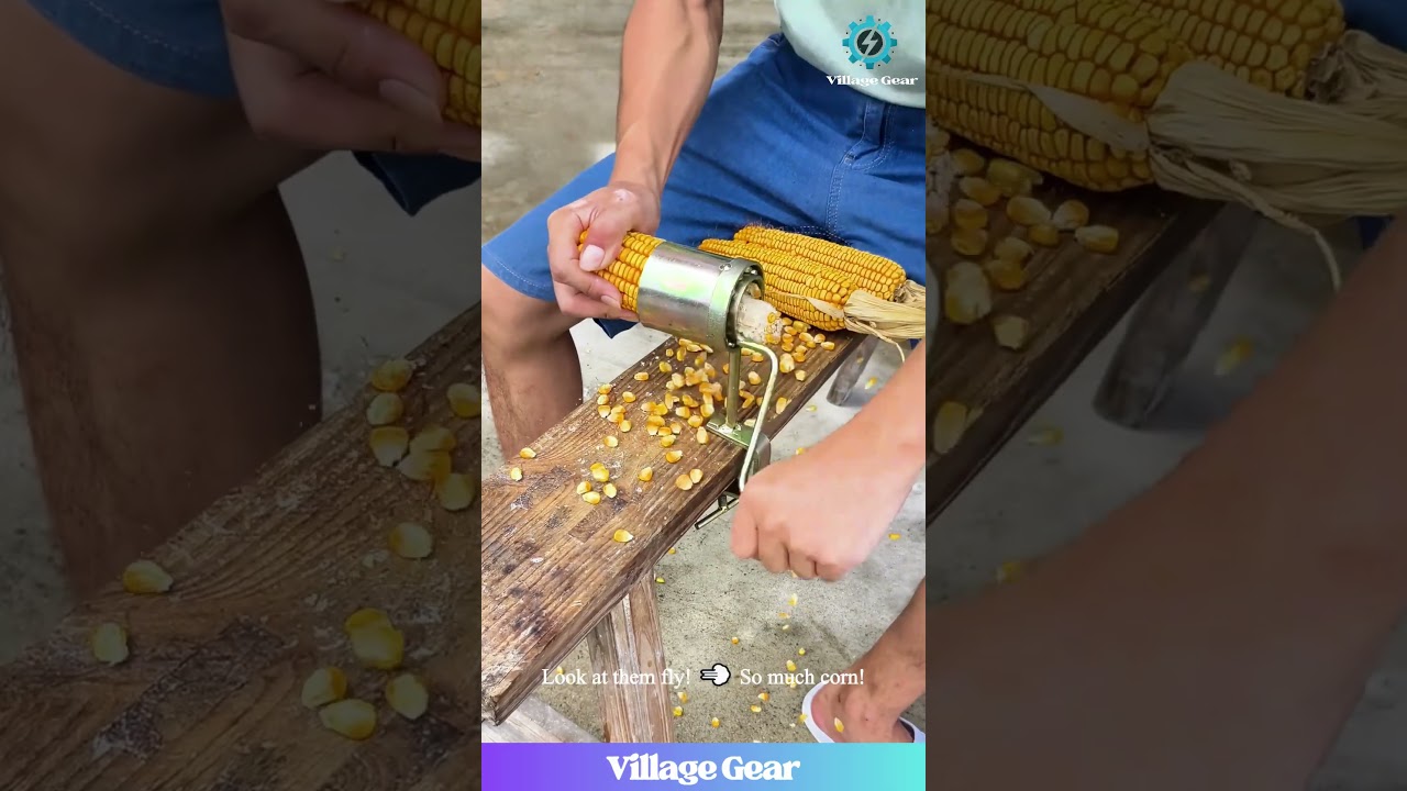 Corn Cob Stripper 9000🌽😂This Little Gadget is a BEAST! #corngadget #farminglife #cooltools #kitchen