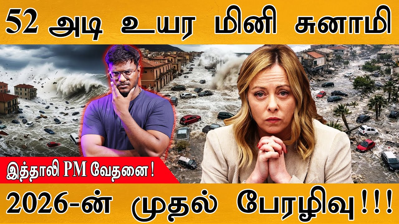 52 அடி உயர மினி சுனாமி | Italy PM Giorgia Meloni வேதனை| 2026-ன் முதல் பேரழிவு Harry Cyclone| Tsunami