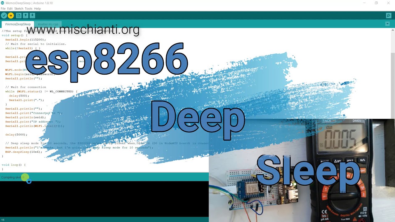 WeMos D1 mini (esp8266) deep sleep mode