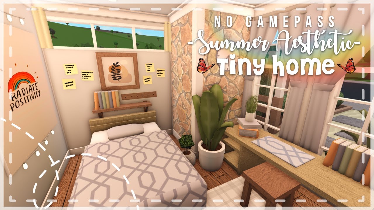 No Gamepass Trendy Summer Aesthetic Tiny Home Speedbuild and Tour - iTapixca Builds