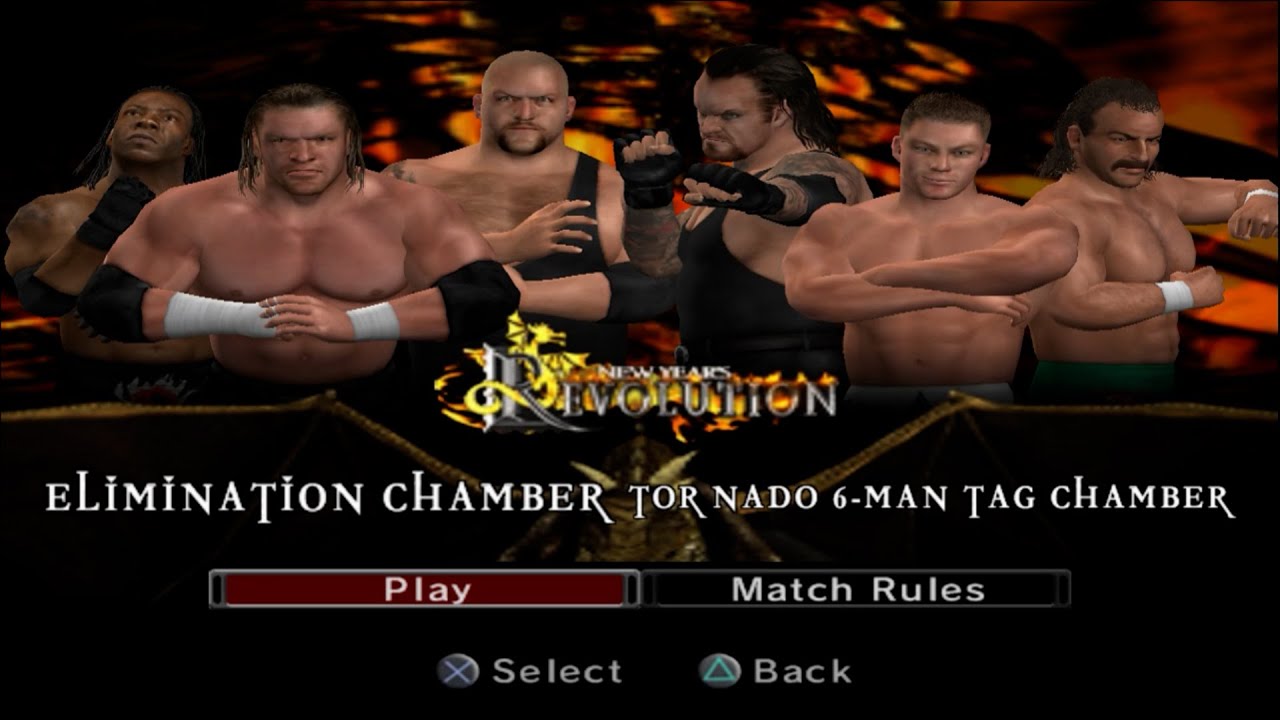 WWE SmackDown! vs. Raw 2006 - TripleH,BookerT,BigShow VS SylvainGreiner,Undertaker,JakeRoberts