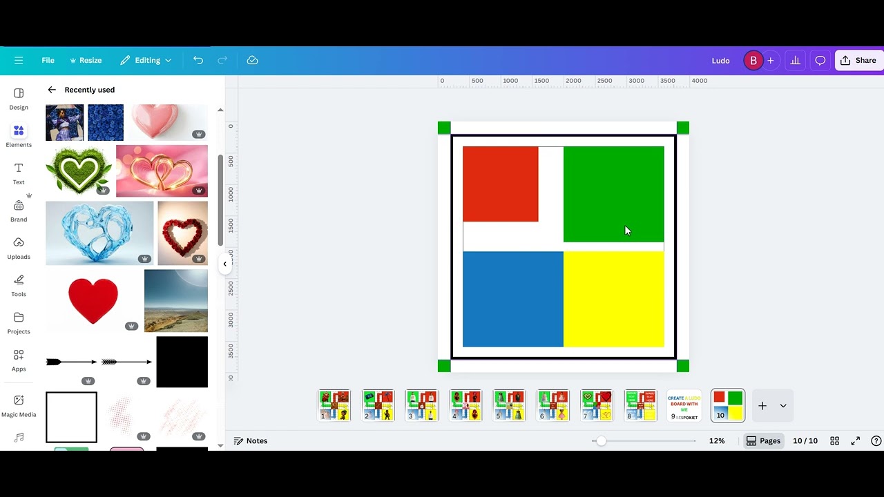 Christmas Ludo board game Canva tutorial 🎄🎲