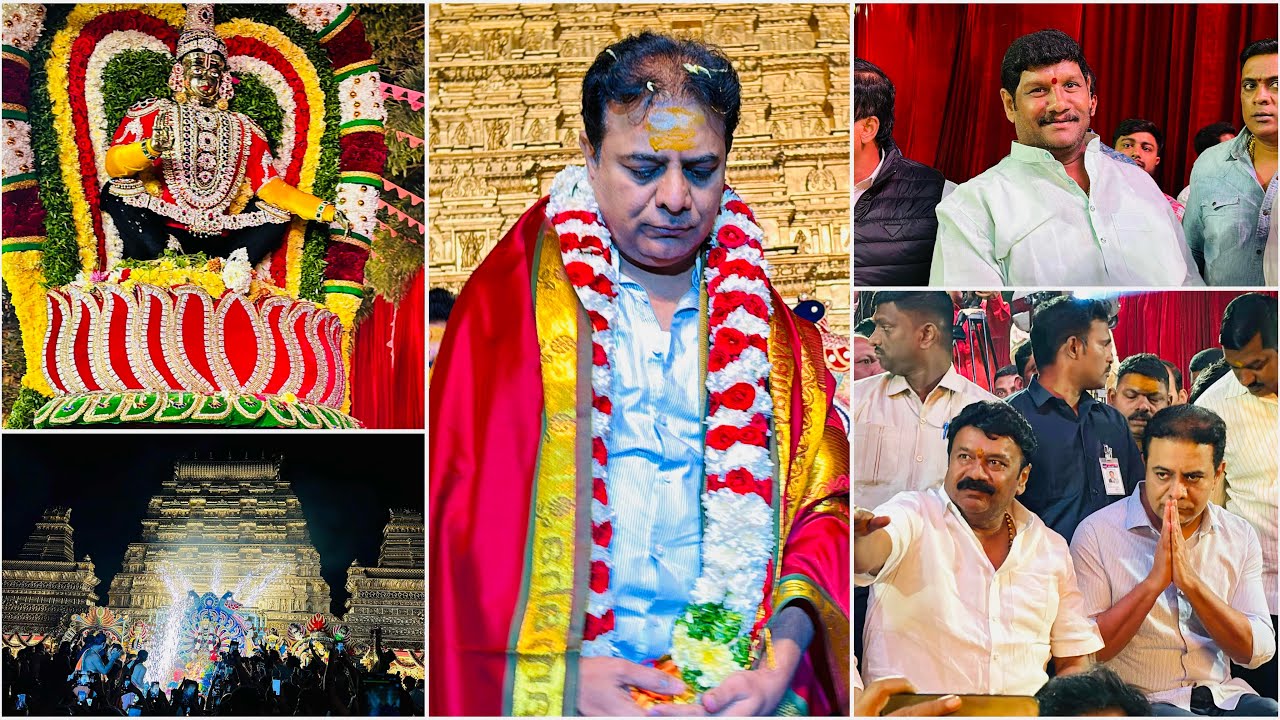 Talasani Srinivas Yadav Ayyappa Swamy Maha Padi Pooja 2025 || KTR at Maha Padi Pooja | 
