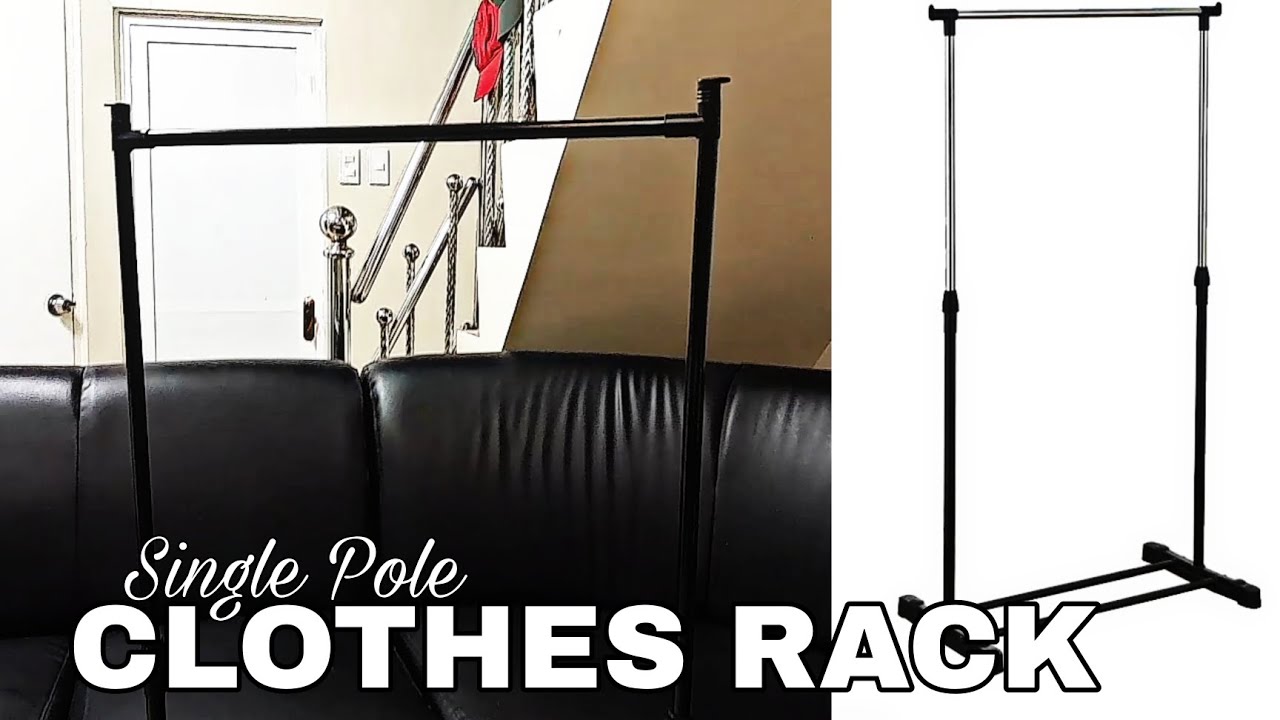 UNBOXING & ASSEMBLING Single Pole Clothes Rack | Beah Vlogs