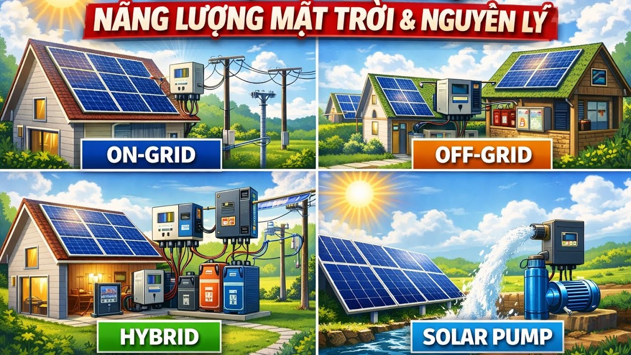 Có những loại hệ thống điện năng lượng mặt trời nào và nguyên lý của điện mặt trời ra sao - ứng dụng