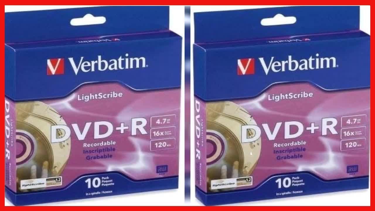 Verbatim LightScribe 10pk DVD+R Blank Media   Laser Etch Prints Direct To Disc 95116   4 7GB
