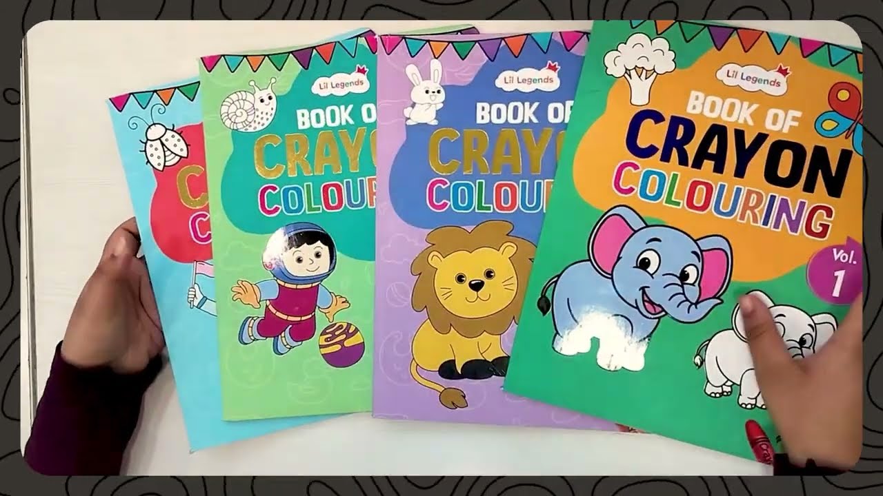 Crayon Colouring Book Vol. 1–4 for Kids | Fun & Easy Colouring | Lil Legends