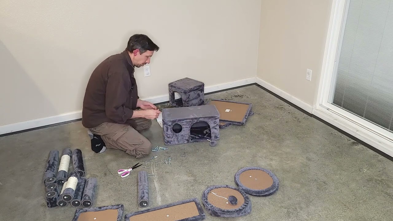 YAHEETECH CAT Tree tower condo Furniture Unboxing and assembly