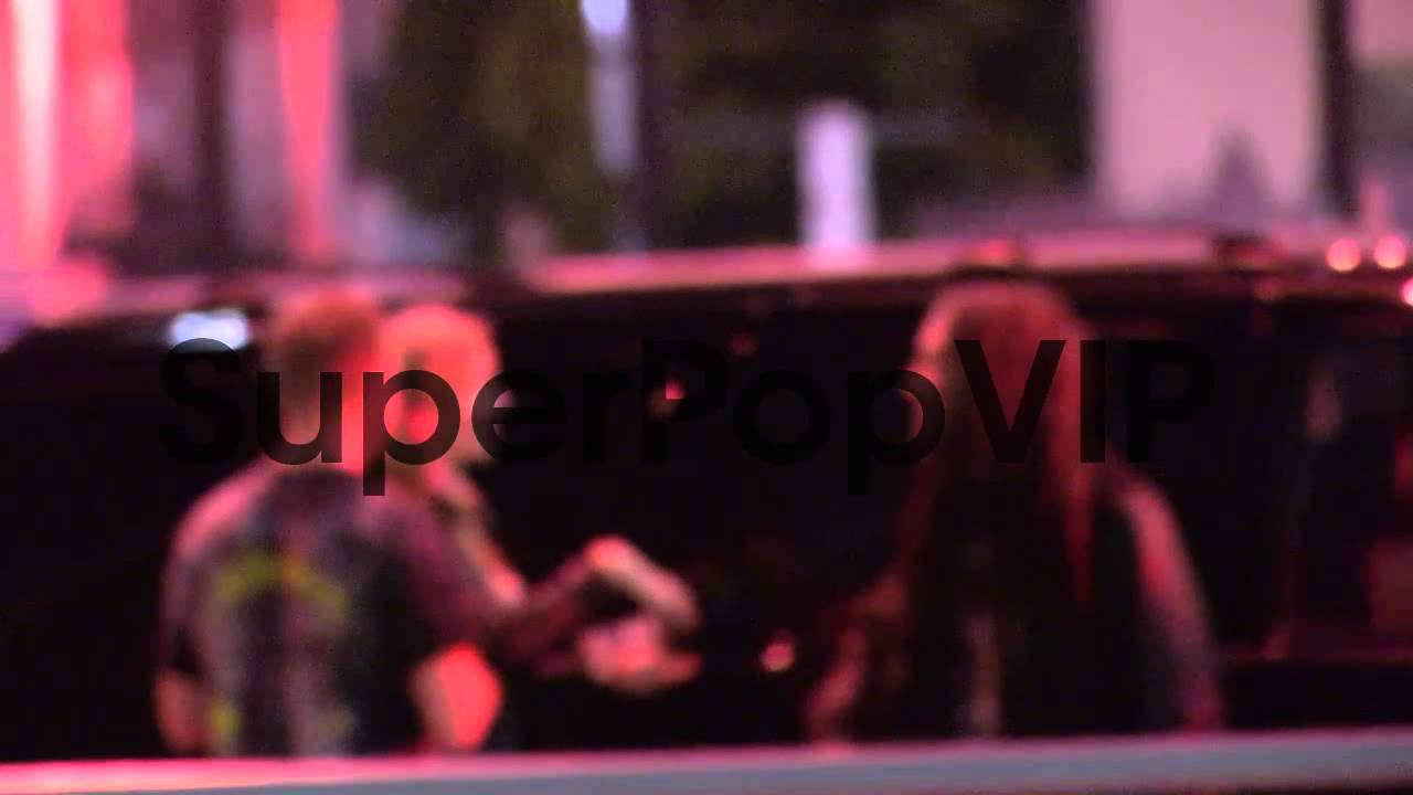 Jonathan Davis and James Shaffer greet fans in Los Angele...