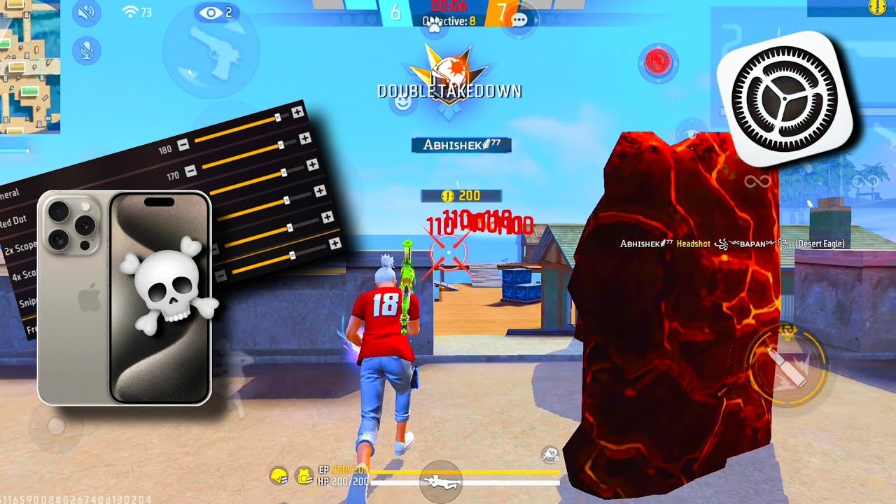 iPhone 15 Pro free fire sensitivity 2026 ⚙️ | iPhone 15 Pro free fire headshot setting ⚙️