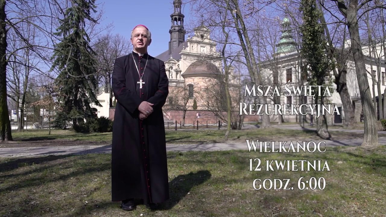 Biskup kielecki Jan Piotrowski - zaproszenie do oglądania mszy świętej rezurekcyjnej