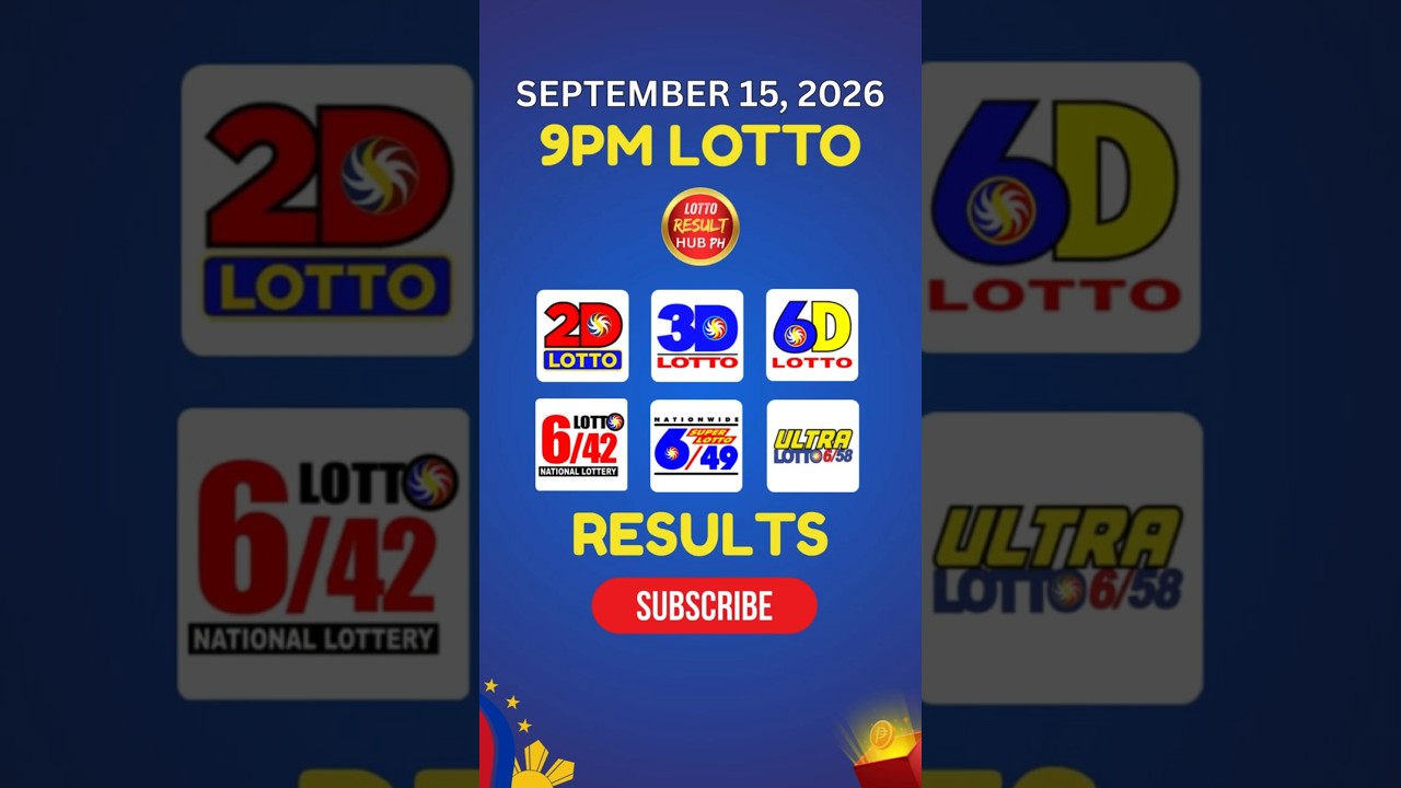 Recap: 9PM Lotto Result Today September 15, 2026 PCSO | 3rd Draw