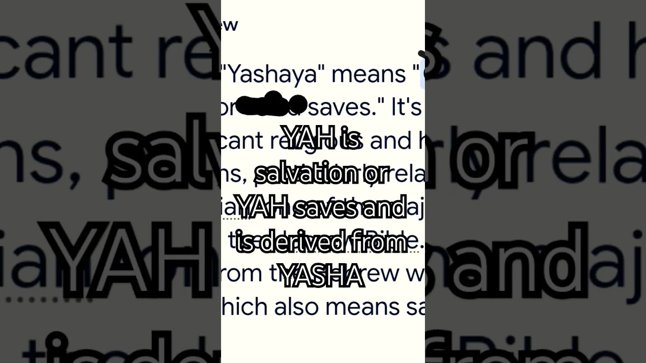 Yashaya is derived from Yasha, NOT yeshua | Unapologetic Quick THOUGHT with EriKiYah