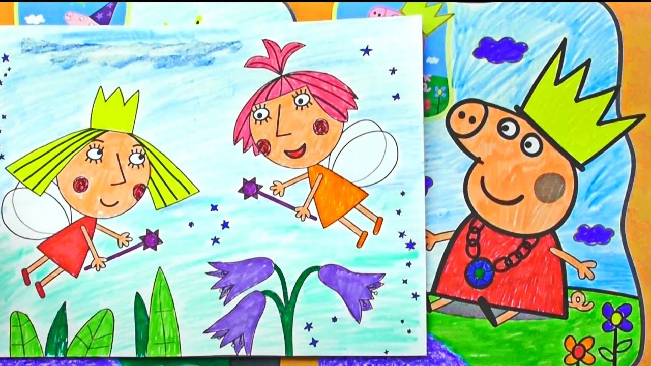 Ben and Holly's Little Kingdom Coloring Pages Holly and Peppa Pig