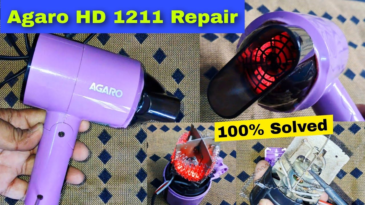 Agaro HD 1211 Hair Dryer Repair | Hair Dryer Motor Not Working | Hair Dryer Burning Smell Problem
