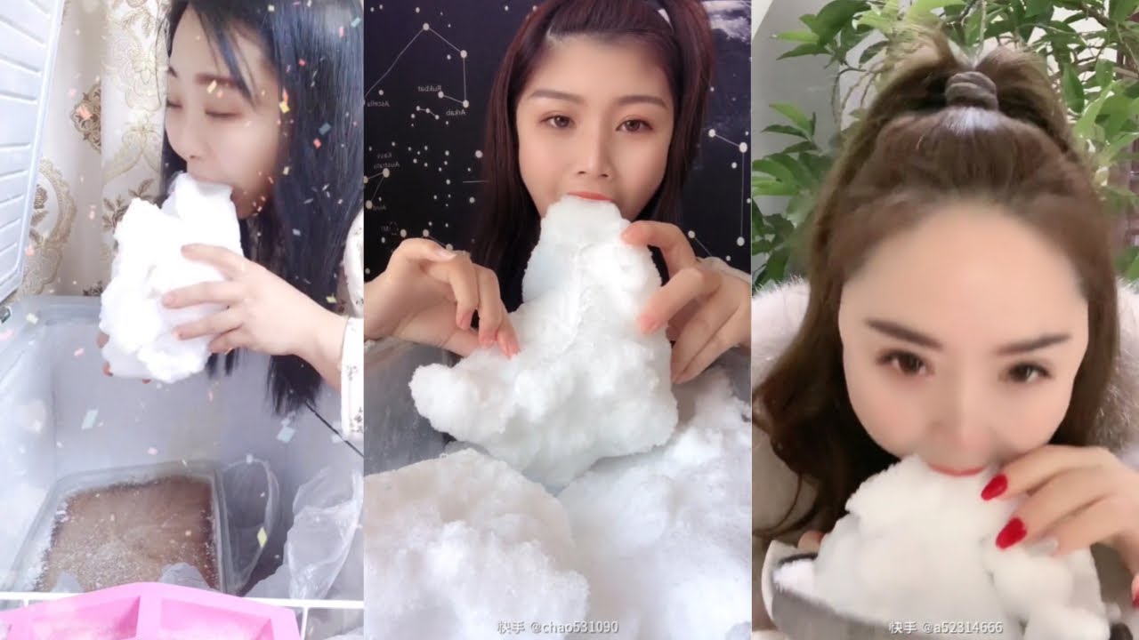 REFROZEN WHITE ICE ONLY CHUNKS AND BLOCKS MUKBANG EATING ASMR | BIG BITES FREEZER FROST & SHAVED ICE