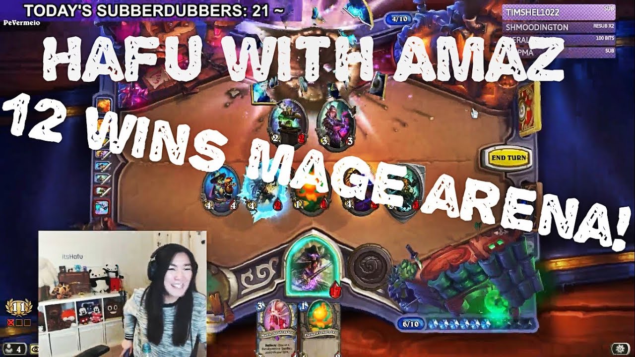 Hearthstone Arena - Hafu with Amaz playing 12 wins Mage arena!