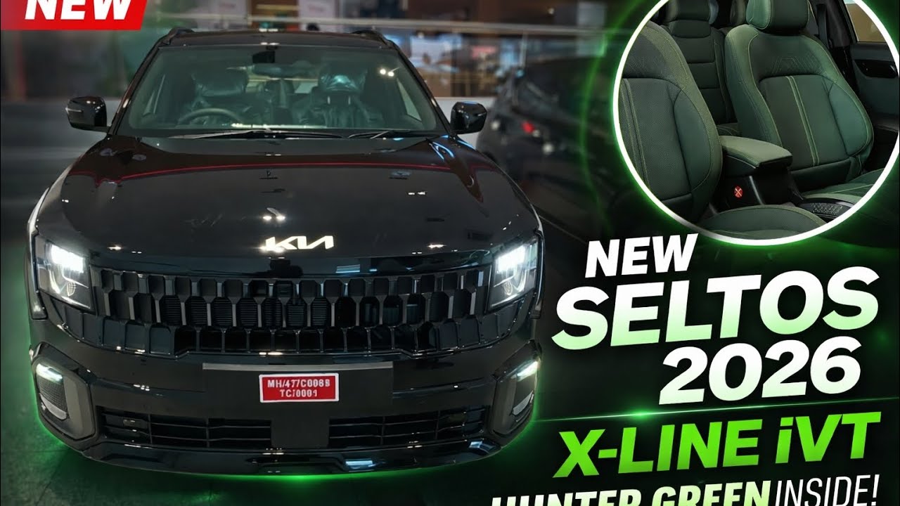 2026 Kia Seltos X-Line iVT 🔥 Hunter Green Interiors | First Look in Showroom!
