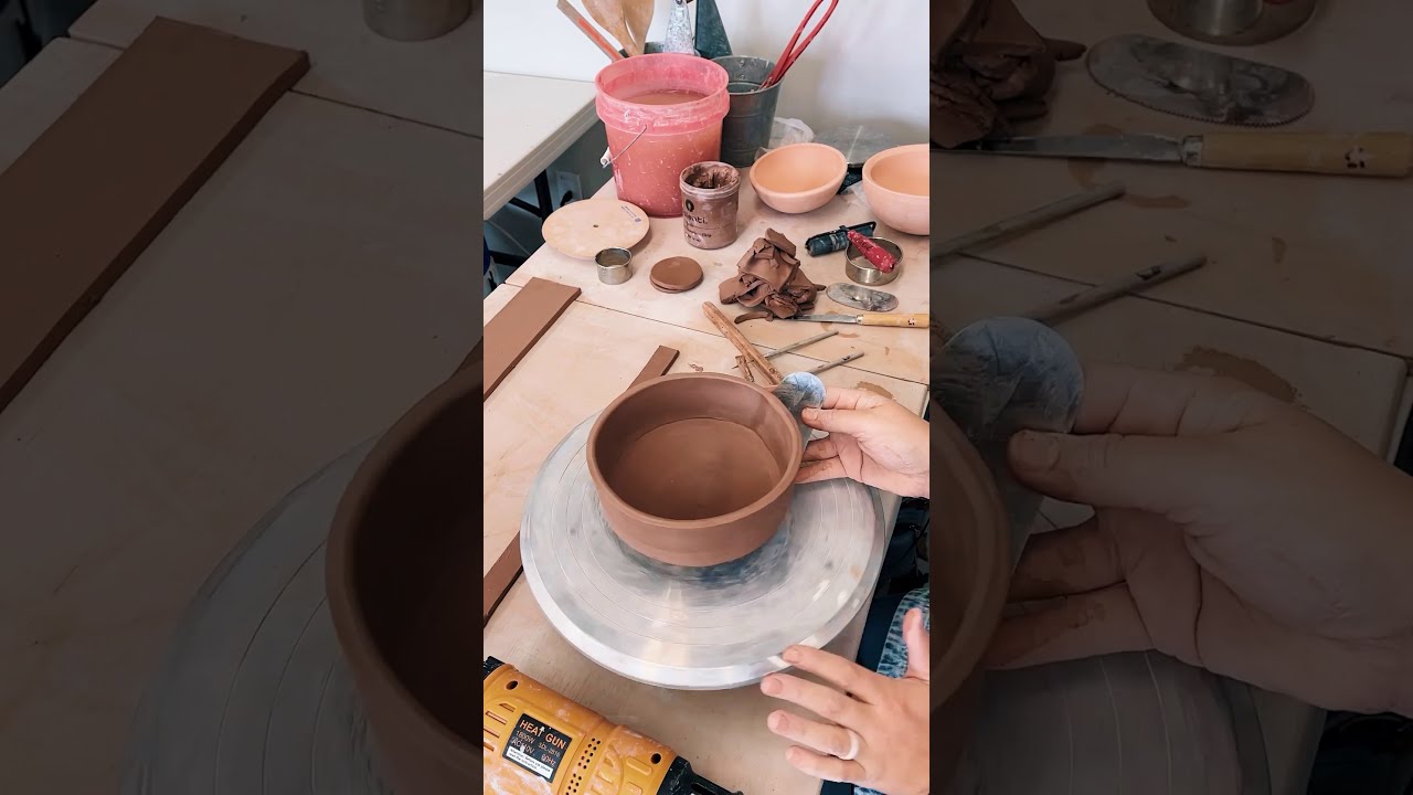 Hand building slab bowls