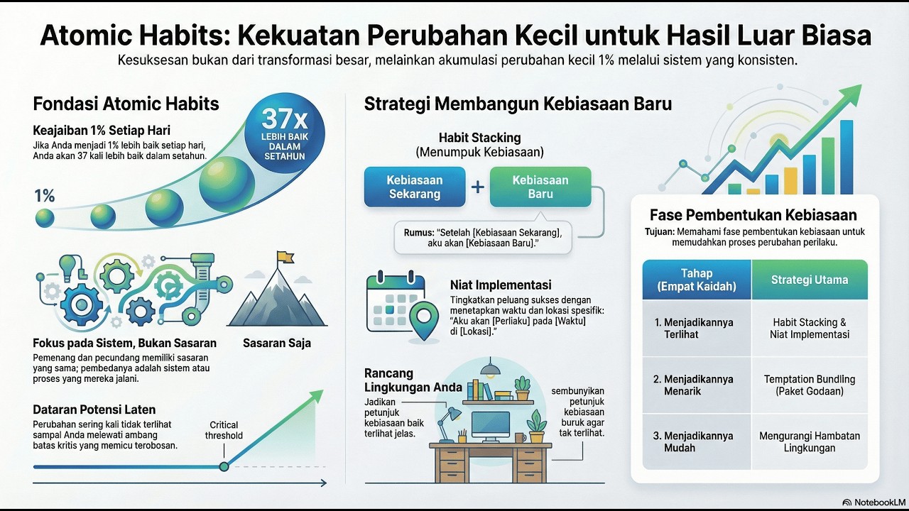Atomic Habits  by James Clear : Perubahan Kecil, Hasil Luar Biasa. review buku mudah dipahami.