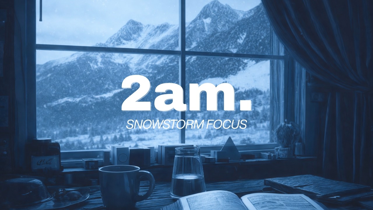 2AM Snowstorm Focus | Deep Work Music for Late Night Studying & Calm