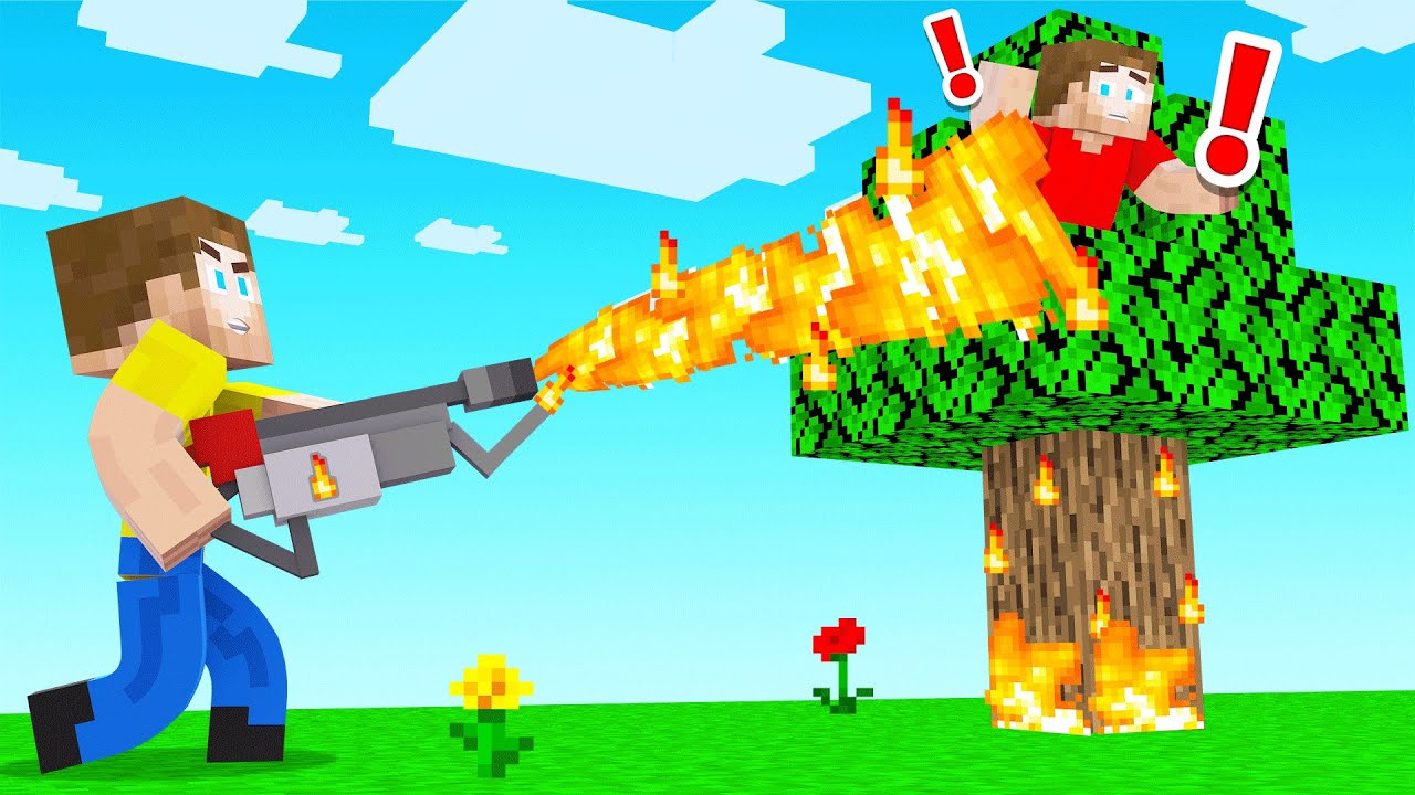 FLAMETHROWER Vs SPEEDRUNNER In Minecraft!