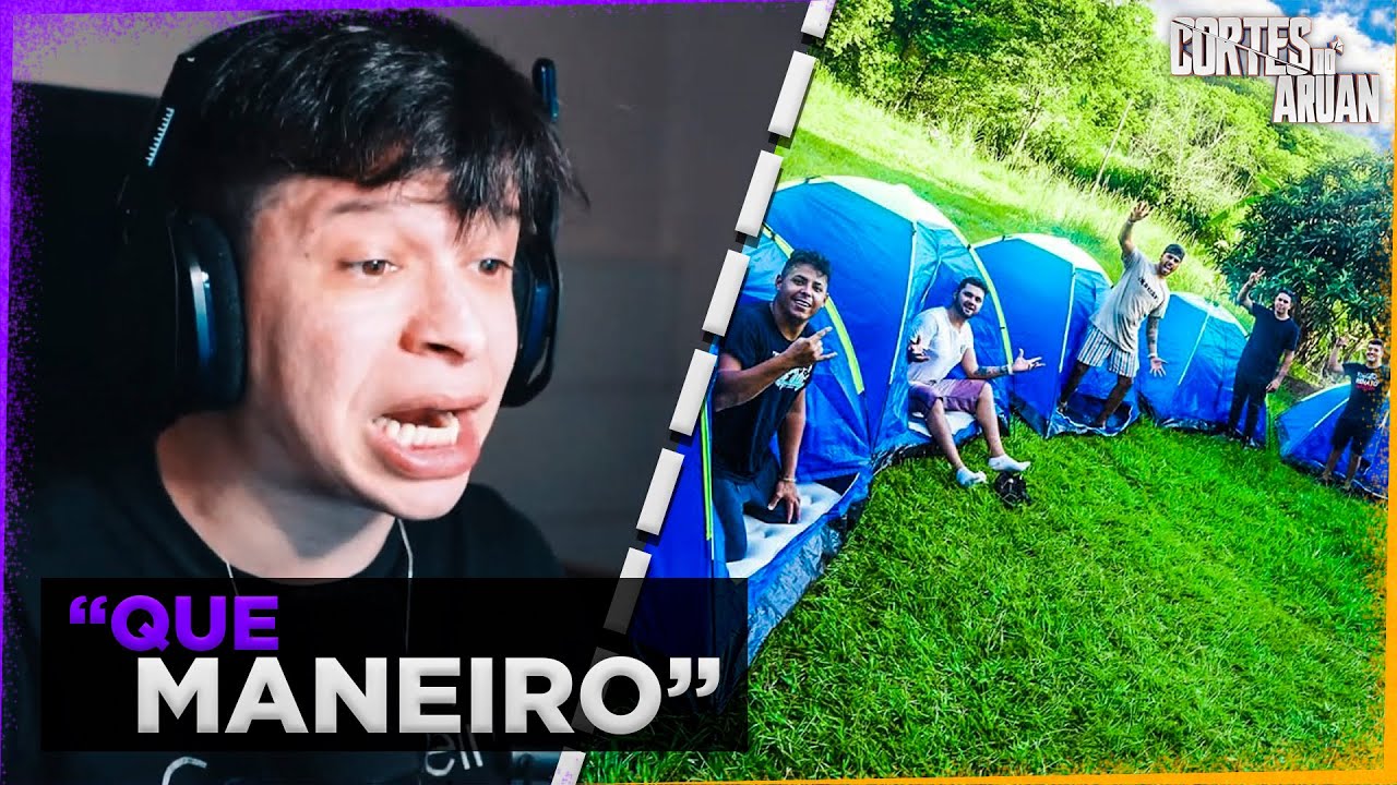 ARUAN REAGE A O MAIOR ACAMPAMENTO QUE JÁ FIZ NA VIDA COM MEUS AMIGOS (RENATO GARCIA)-Cortes do Aruan