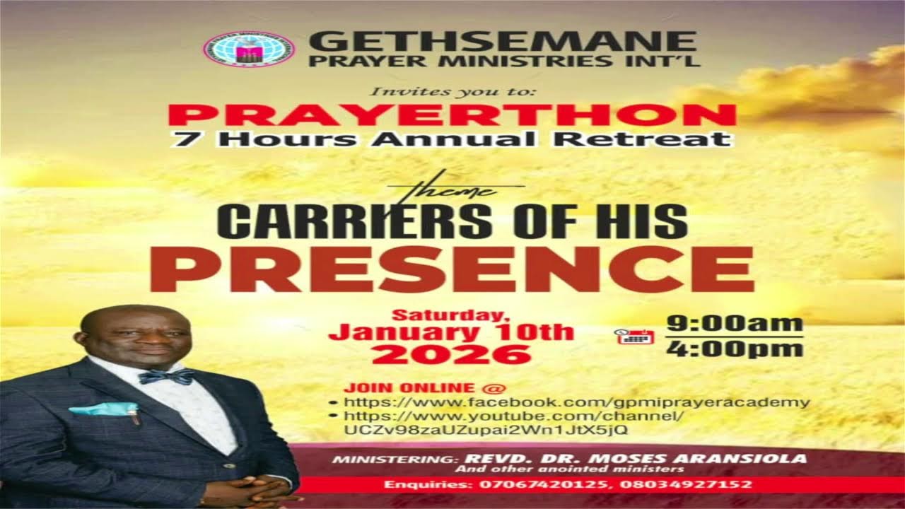 PRAYERTHON 2026 EDITION THEME: CARRIERS OF HIS PRESENCE