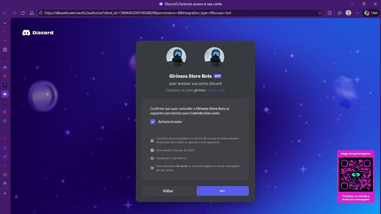 Girinexs Store Bot - Bot com Plataforma Inovadora.