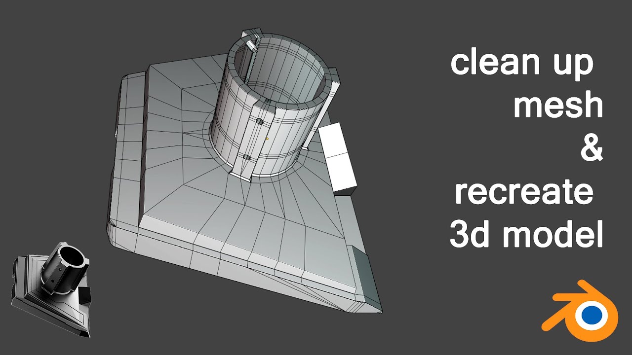 How to clean up mesh and recreate 3d model Hard Surface Modeling in Blender