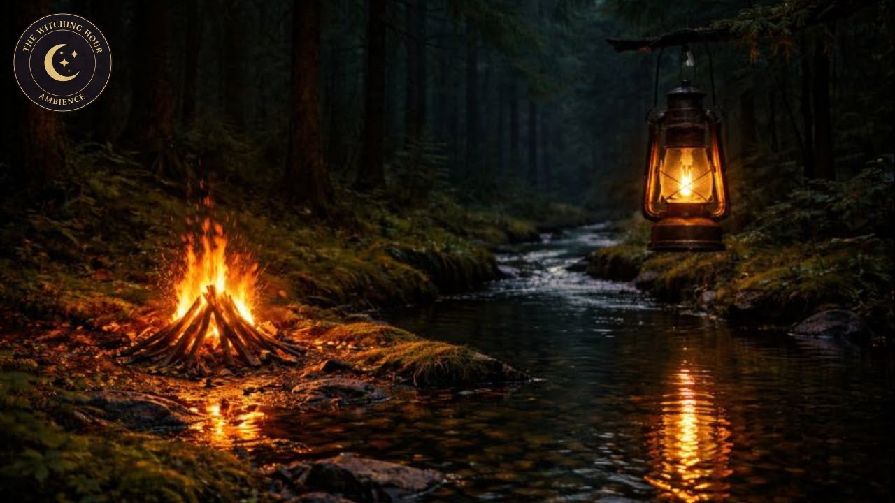 Witchcore Forest Fire & River ASRM | Forest Spirits | Magical Realism Night | Ambient Screen
