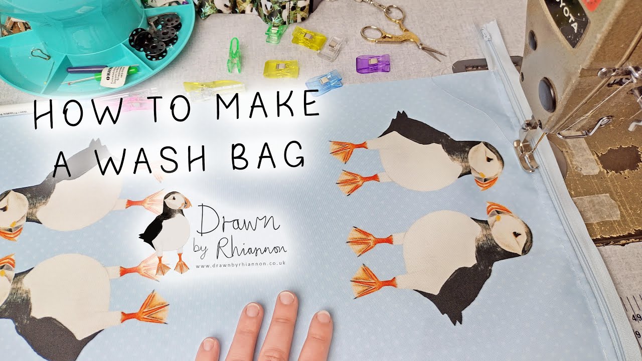 How to make a wash bag | Sewing tutorial | Drawn by Rhiannon