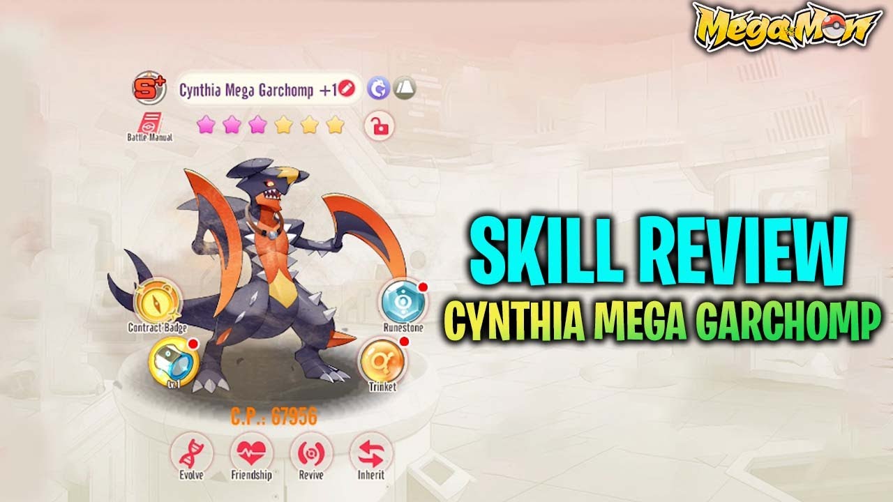 CYNTHIA MEGA GARCHOMP SKILL REVIEW IN MEGAMON 🤩