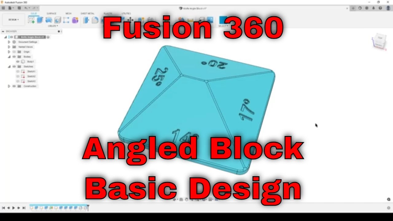 Fusion 360 - Angled Block (Basic design exercise)