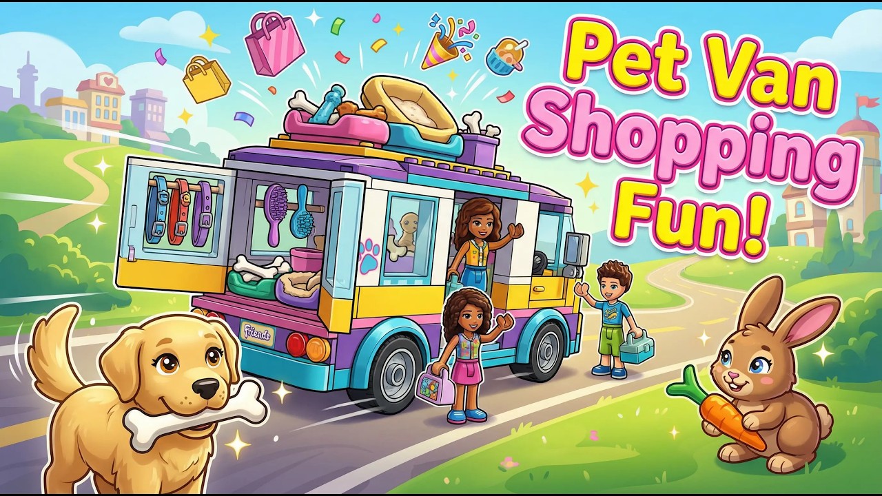 Fun LEGO Pet Accessories Van Shopping Spree! 🐶🛒 Cute Rescues & Toys | Kids Fun Tube