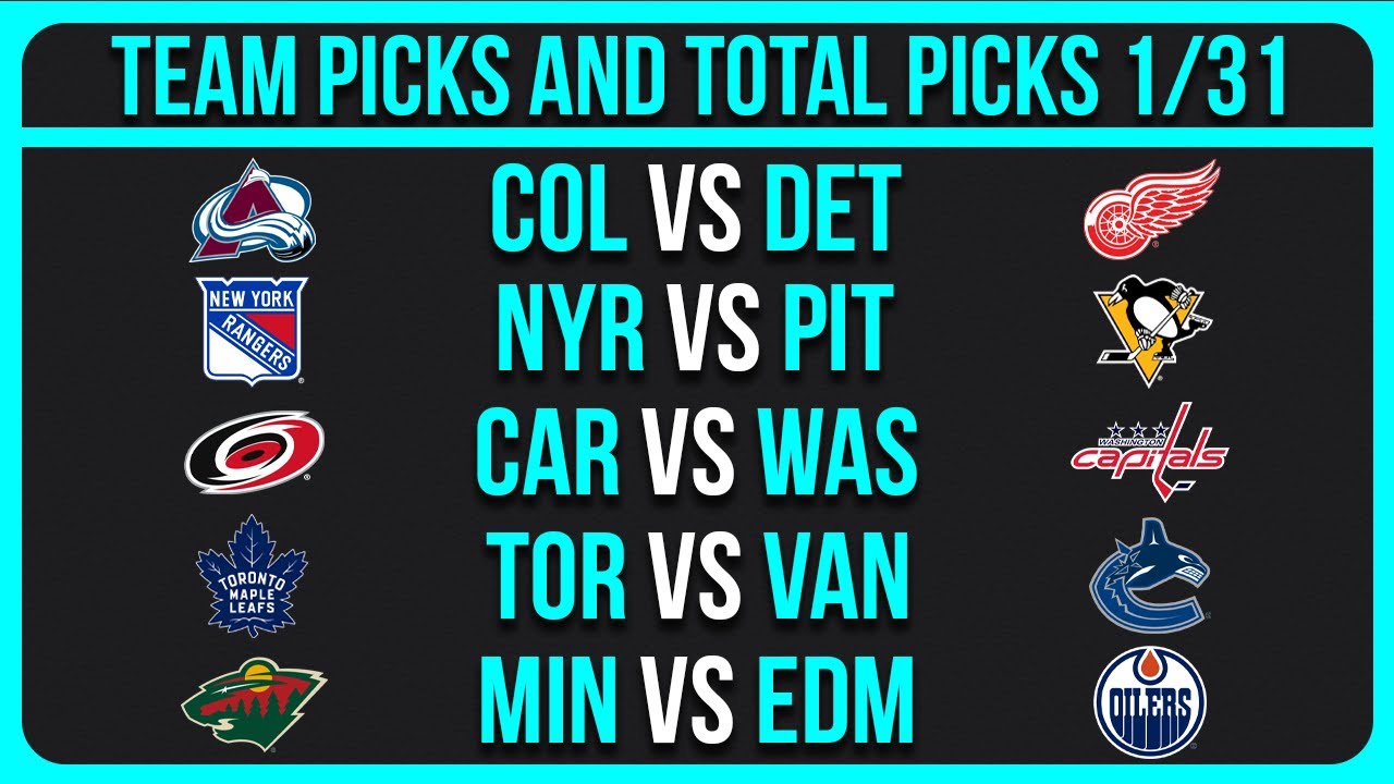 NHL Picks Today 1/31/26 NHL Picks and Predictions