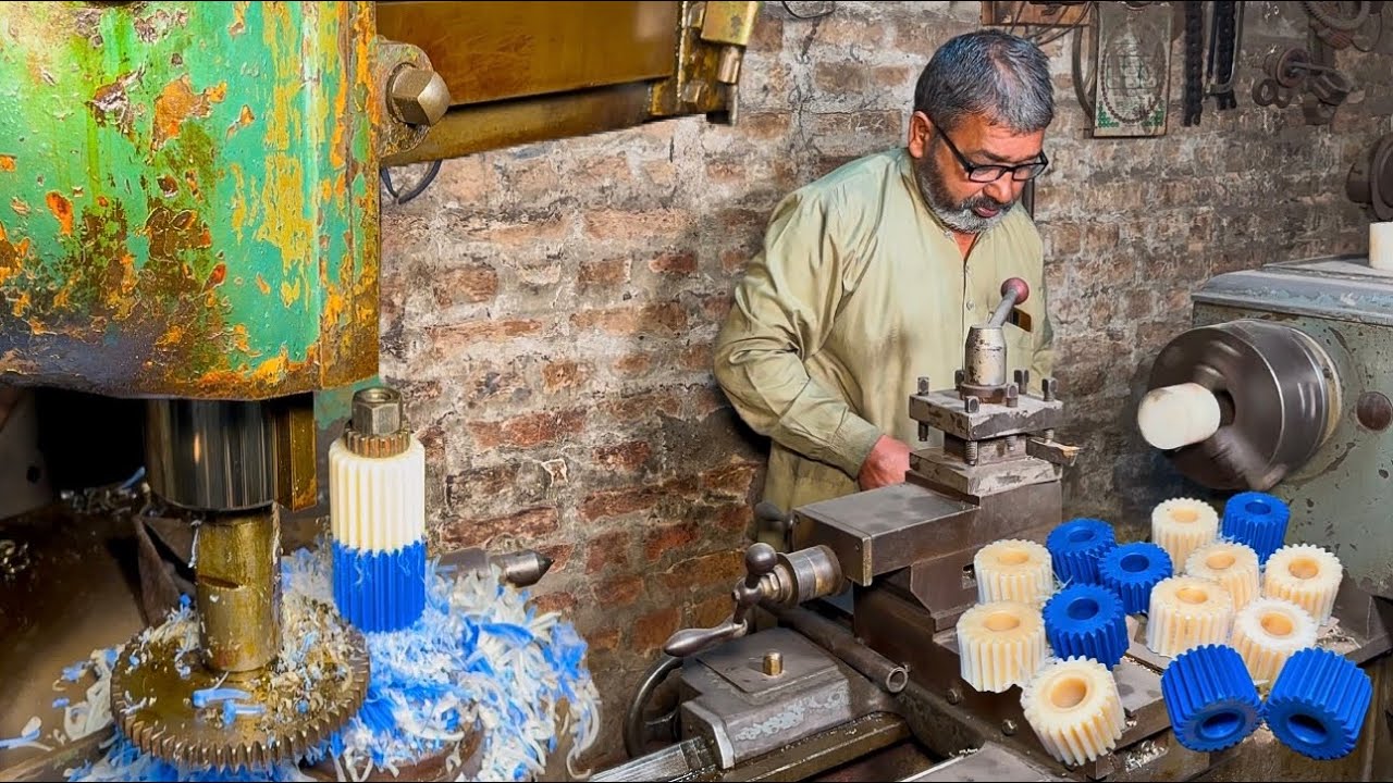Wonderful Cutting Process of NYLON Gear Sprockets || How It’s Made in Factory