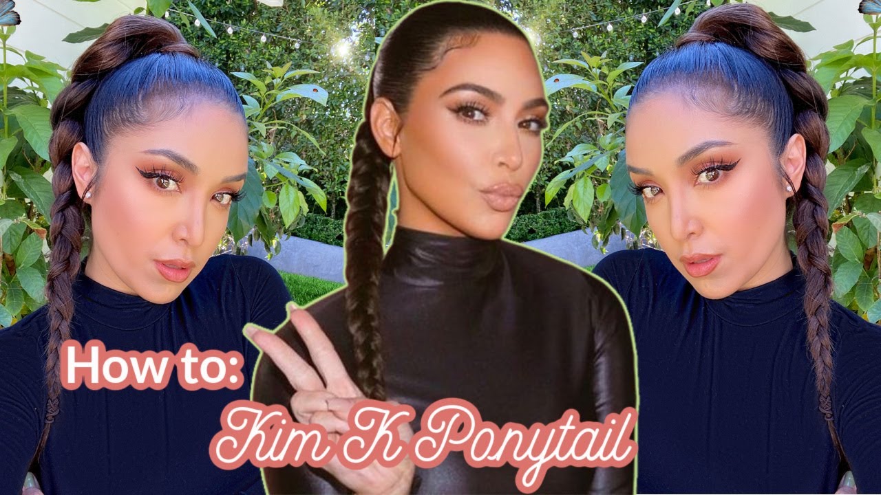 *EASY* KIM K Inspired High Ponytail with Braid | Tutorial